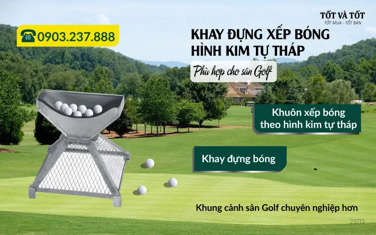 Khay đựng, xếp bóng golf hình kim tự tháp